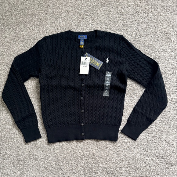 Ralph Lauren Other - Ralph Lauren Girls Black Cable Knit Cardigan